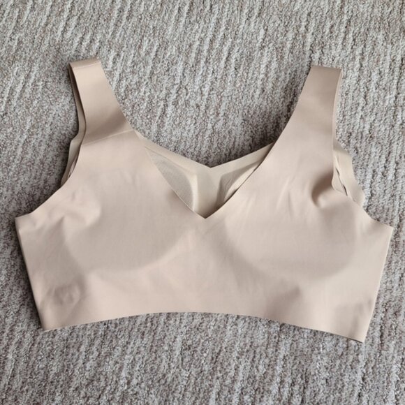 Honeylove V-Neck Bra Pullover Hardware Wire Free Removeavble Pads Nude Plus 1x - Picture 2 of 11
